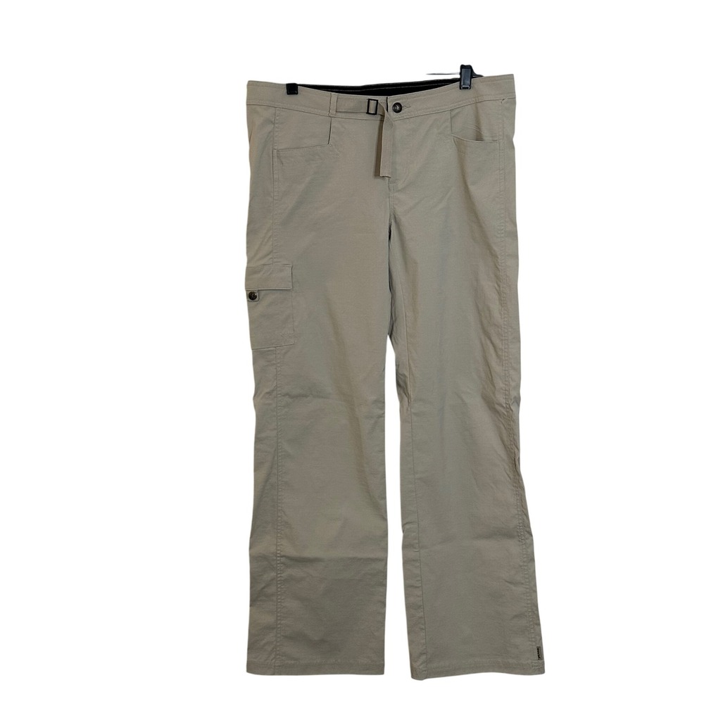 prAna Lightweight Cargo Hiking Pants Size 12 Beige Mid Rise Camping Outdoors